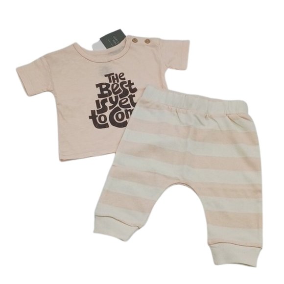 Grayson Mini Baby Girl Outfit 3-6M "Best Is Yet to Come" Shirt & Pants Set - Picture 1 of 4